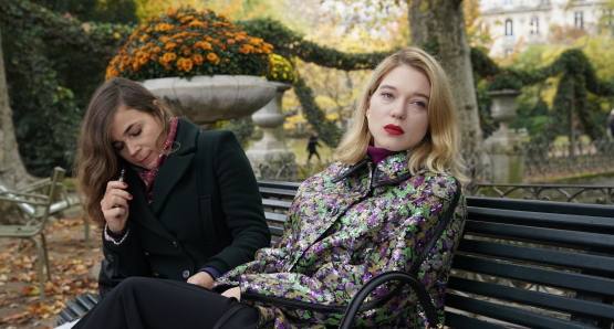 Blanche Gardin and Léa Seydoux in a scene from France, photo by R. Arpajou, courtesy Kino Lorber